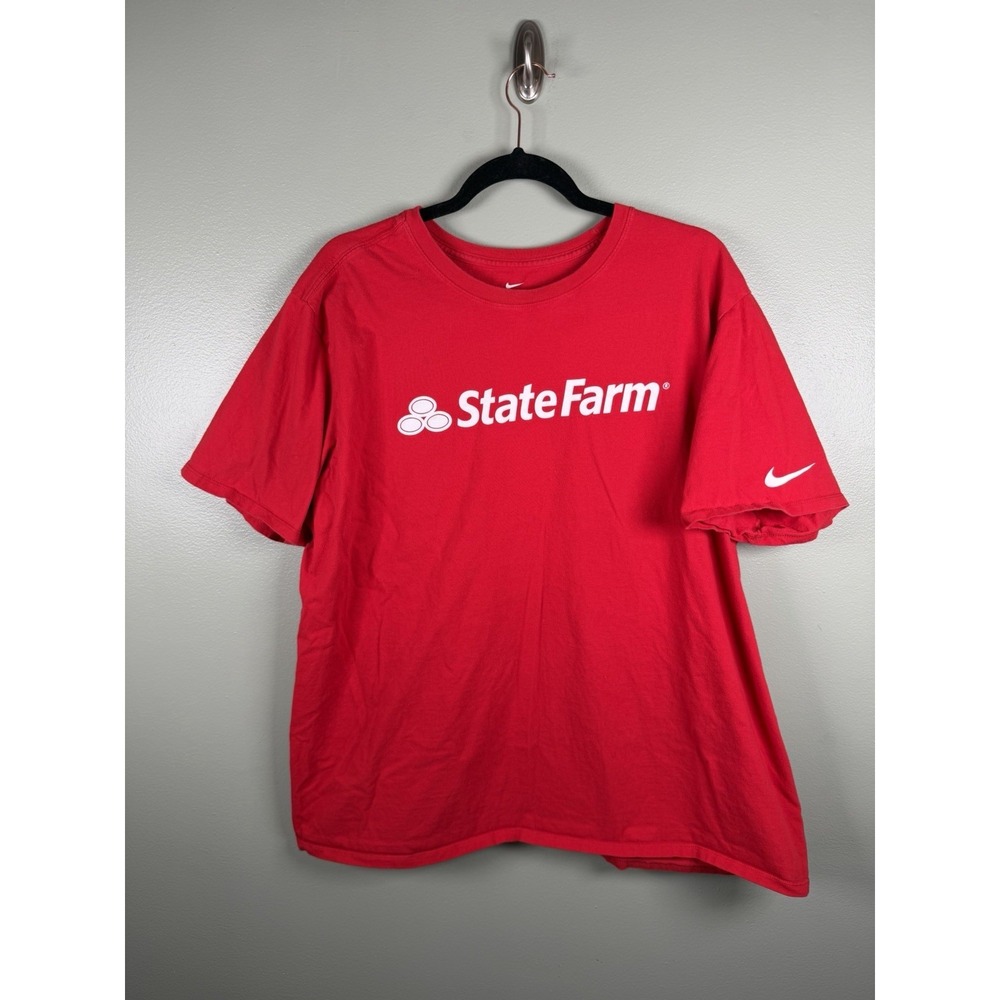 Nike State Farm Promo T-Shirt Red XXL Funny Insurance Logo Tee